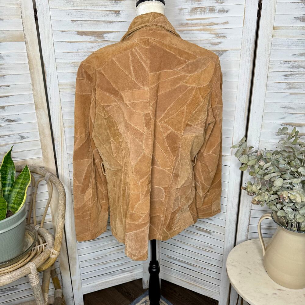 Y2k 90s Retro Vintage Leather Works Suede Patchwo… - image 4